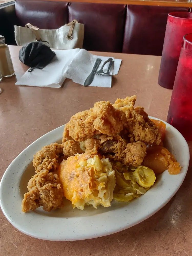 Fried Chicken Corn Casserole Sweet Potatoes Stewed Squash
